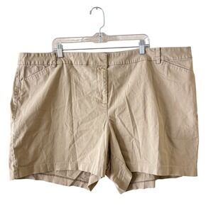 Lane Bryant Khaki Shorts Womens Size 28 Plus Size Chino Casual Summer Beige